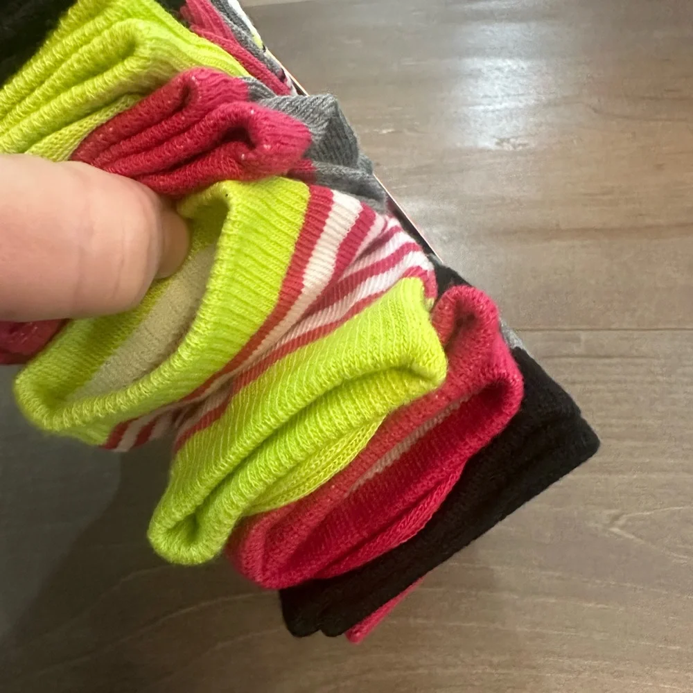 Rampage Black and Pink Girl's Crew Socks - 10 Pack